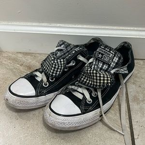 black and white checkered converse